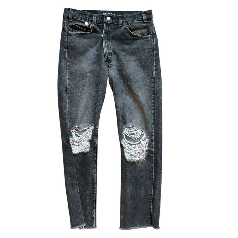 Mens I Am Koko LA Revamped Vintage Levi Strauss Levis 505 Black Jeans - 34 x 32